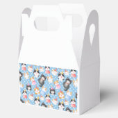Feest Katten op Blauwe Polka Dots Bedankdoosjes (Geopend)