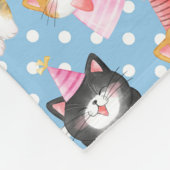 Feest Katten op Blauwe Polka Dots Fleece Deken (Hoek)