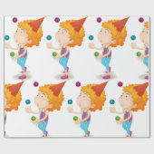 Feest Kind jongleren kleurrijke ballen Cadeaupapier (Vlak)