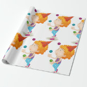 Feest Kind jongleren kleurrijke ballen Cadeaupapier (Uitgerold)