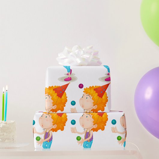 Feest Kind jongleren kleurrijke ballen Cadeaupapier
