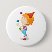 Feest Kind jongleren kleurrijke ballen Ronde Button 7,6 Cm (Voorkant)