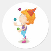 Feest Kind jongleren kleurrijke ballen Ronde Sticker (Voorkant)