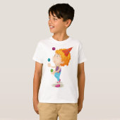 Feest Kind jongleren kleurrijke ballen T-shirt (Voorkant volledig)