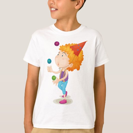 Feest Kind jongleren kleurrijke ballen T-shirt (Voorkant)