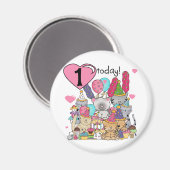 Feest Kittens 1e Verjaardag Tshirts en geschenken Magneet (Voorkant / Achterkant)