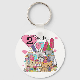 Feest Kittens 2e Verjaardag T-shirts en geschenken Sleutelhanger