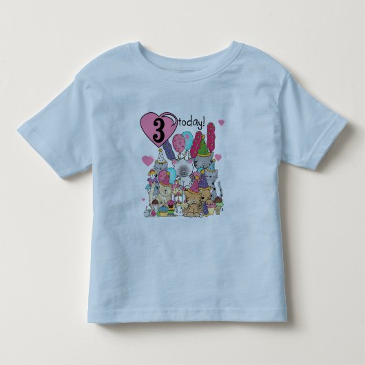 Feest Kittens 3e Verjaardag Tshirts en geschenken (Voorkant)
