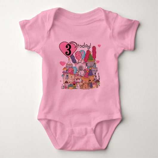 Feest Kittens 3e Verjaardag Tshirts en geschenken (Voorkant)