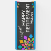 Feest! Kleurrijke, leuke aangepaste pensionering Spandoek (Verticaal)