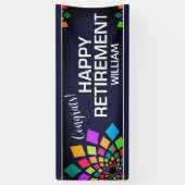 Feest! Kleurrijke, leuke aangepaste pensionering Spandoek (Verticaal)