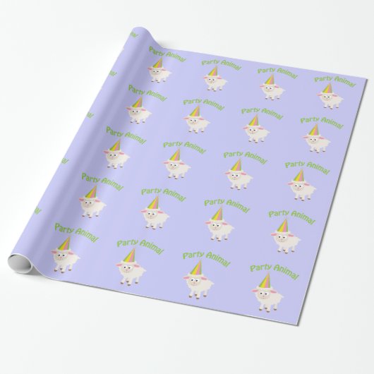 Feest Lamb Cadeaupapier (Uitgerold)