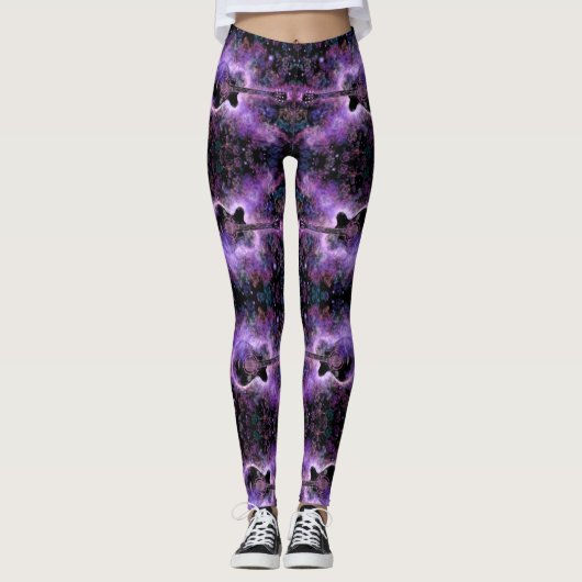 Feest Leggings met gitaren (Voorkant)