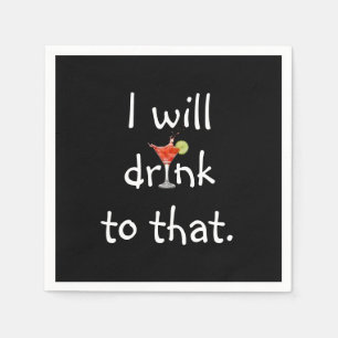Feest Leuke Tekst Met Cocktail Servet