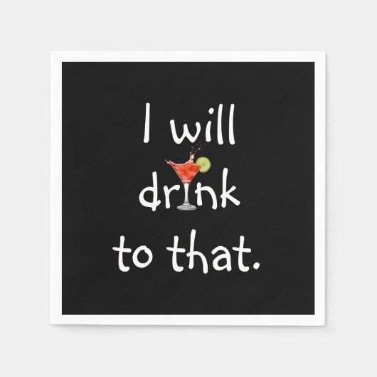 Feest Leuke Tekst Met Cocktail Servet (Voorkant)