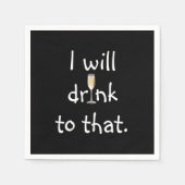 Feest Leuke Tekst Met Witte Wijn Servet (Voorkant)