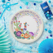 FEEST Llama Cacti Bloemen Papieren Bordje (Feest)