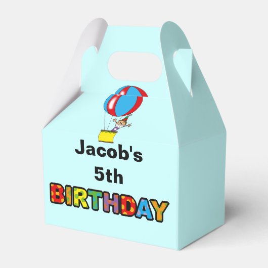 Feest Luchtballon Kinderen Verjaardagsfeestjes Aan Bedankdoosjes (Voorkant Zijde)