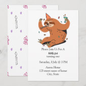 Feest Luiaard Kaart (Voorkant / Achterkant)