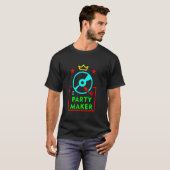 Feest Maker DJ Draaitafel Grappige Retro Stijl DJ T-shirt (Voorkant volledig)