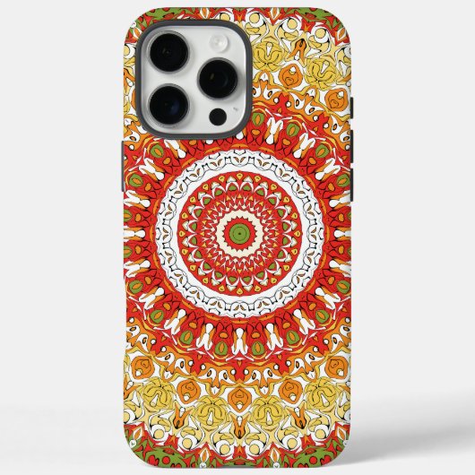 Feest Mandala Patroon in Rood, Geel en Groen Case-Mate iPhone Case (Achterkant)
