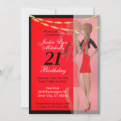 Feest meisje viering kaart (Voorkant)