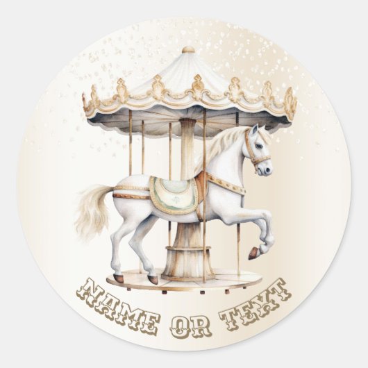 Feest Merry Go Ronde Circus Carnaval Schattige Cla Ronde Sticker (Voorkant)