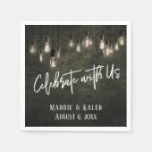 Feest met Amerikaanse industriële bakstenen Edison Servet (Voorkant)