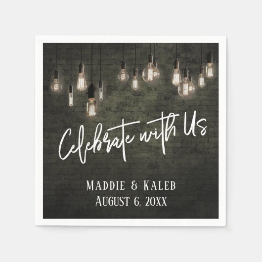 Feest met Amerikaanse industriële bakstenen Edison Servet (Voorkant)