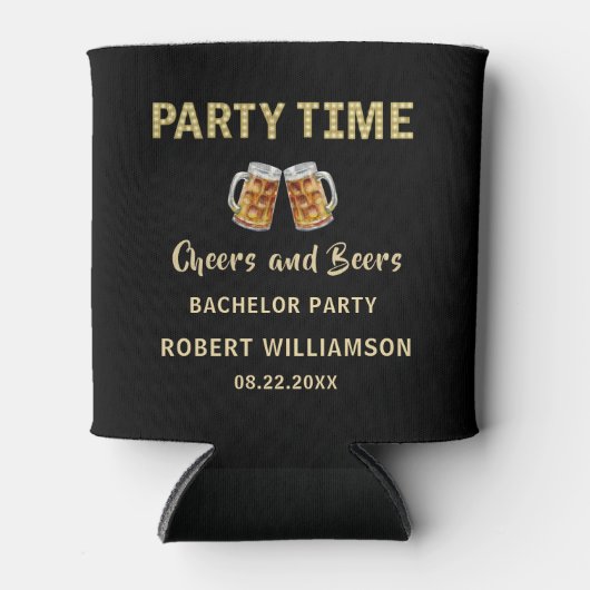 Feest met Cheers & Beers Verlichte Bachelor Party  Blikjeskoeler (Voorkant)