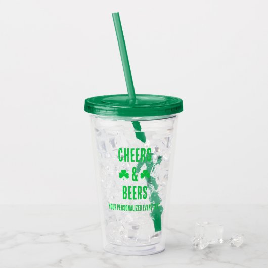 Feest met Cheers en Bier Acryl Drinkbeker (Voorkant ijs)