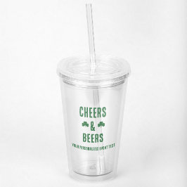 Feest met Cheers en Bier Acryl Drinkbeker