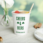 Feest met Cheers en Bier Papieren Bekers<br><div class="desc">Cadeaus voor St. Patrick's Dag feest met Cheers en bier</div>