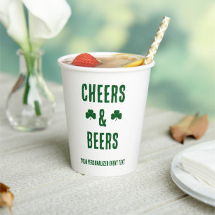 Feest met Cheers en Bier Papieren Bekers