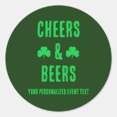 Feest met Cheers en Bier Ronde Sticker (Voorkant)