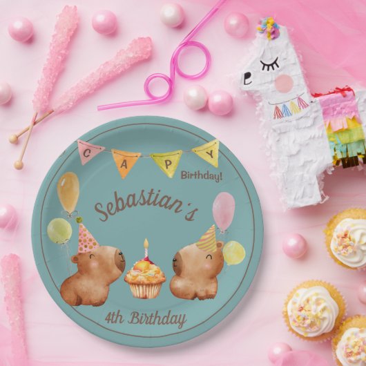 Feest met de Capybara Papieren Bordje (Feest)