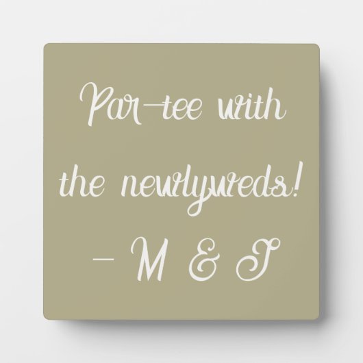 "Feest met de pasgetrouwden!” Sage & Ivory Bruilof Fotoplaat (Voorkant)