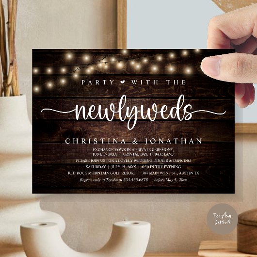 Feest met de Passen getrouwd, rustiek huwelijksdin Kaart