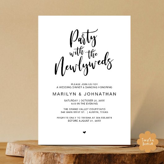 Feest met de Passen getrouwd rustieke bruiloft din Kaart