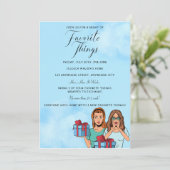 Feest met favoriete cadeaus uitwisselen kaart (Staand voorkant)