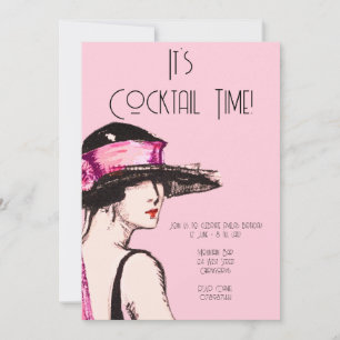Feest met Flapper Girl-cocktail Kaart