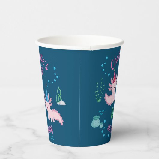 Feest met het Axolotls Verjaardagsfeest Papieren Bekers (Rechts)