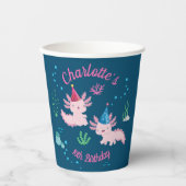 Feest met het Axolotls Verjaardagsfeest Papieren Bekers (Voorkant)