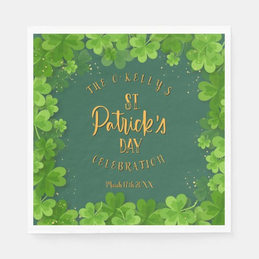 Feest met het klaverblad op St. Patrick's Day Servet (Voorkant)