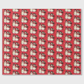 feest met kerst - kerst - feestfeest cadeaupapier (Vlak)