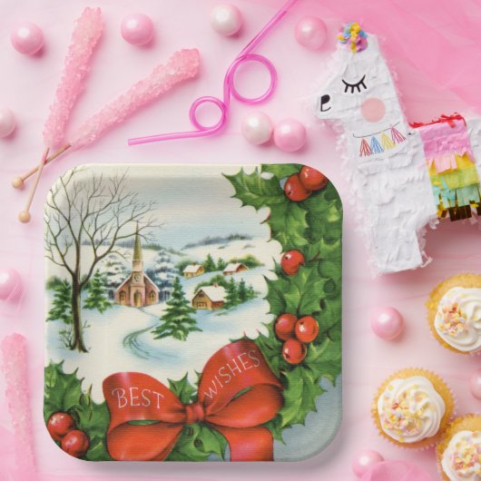 feest met kerst papieren bordje (Feest)