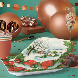 feest met kerst papieren bordje