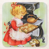 feest met kerstaking op jaarbasis kartonnen onderzetters (Voorkant)