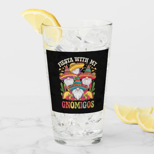 Feest met mijn Gnomigos-kabouter Cinco De Mayo Glas (Voorkant ijs)