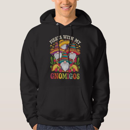 Feest met mijn Gnomigos-kabouter Cinco De Mayo Hoodie (Voorkant)